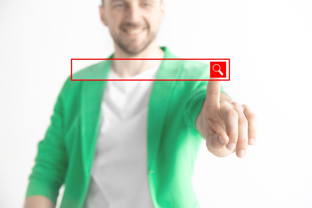 Businessman-finger-touching-empty-search-bar